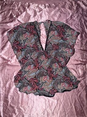 Victoria's Secret tapestry print plunge front caftan cover-up